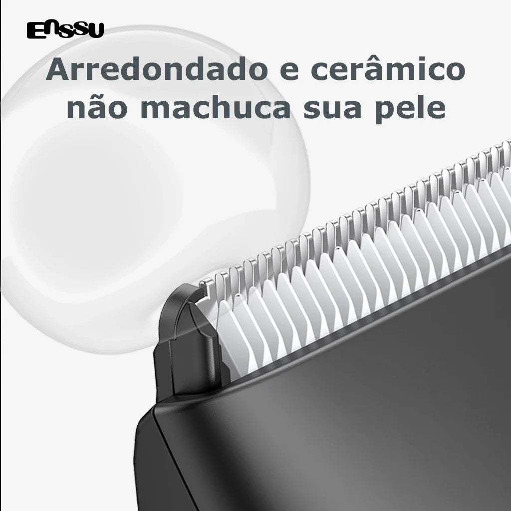 Aparador de Pelos Masculino Recarregável – Precision Pro com LED e Resistência à Água