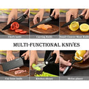 Kit de Facas de Cozinha e Churrasco 6 Peças – Aço Carbono Antiaderente com Cabo Ergonômico